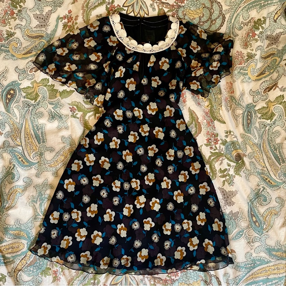 Anna Sui Silk Floral Dress